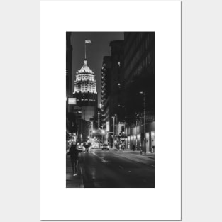 San Antonio Texas Downtown Nightscape Posters and Art